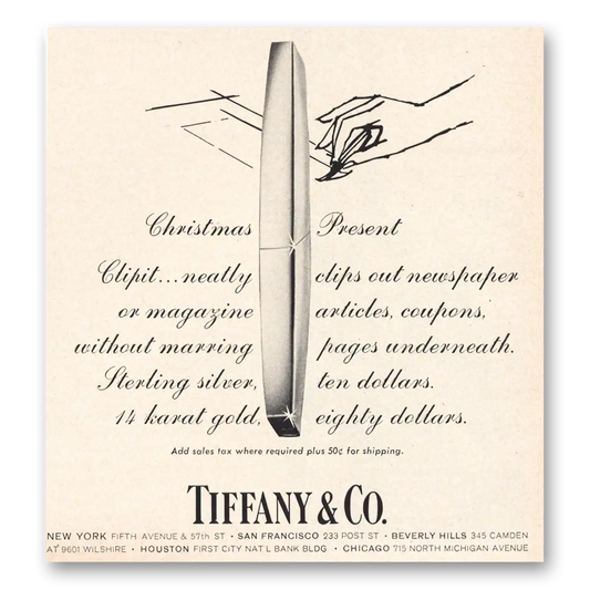 1966 Tiffany & Co Christmas Present Vintage Magazine Print Ad