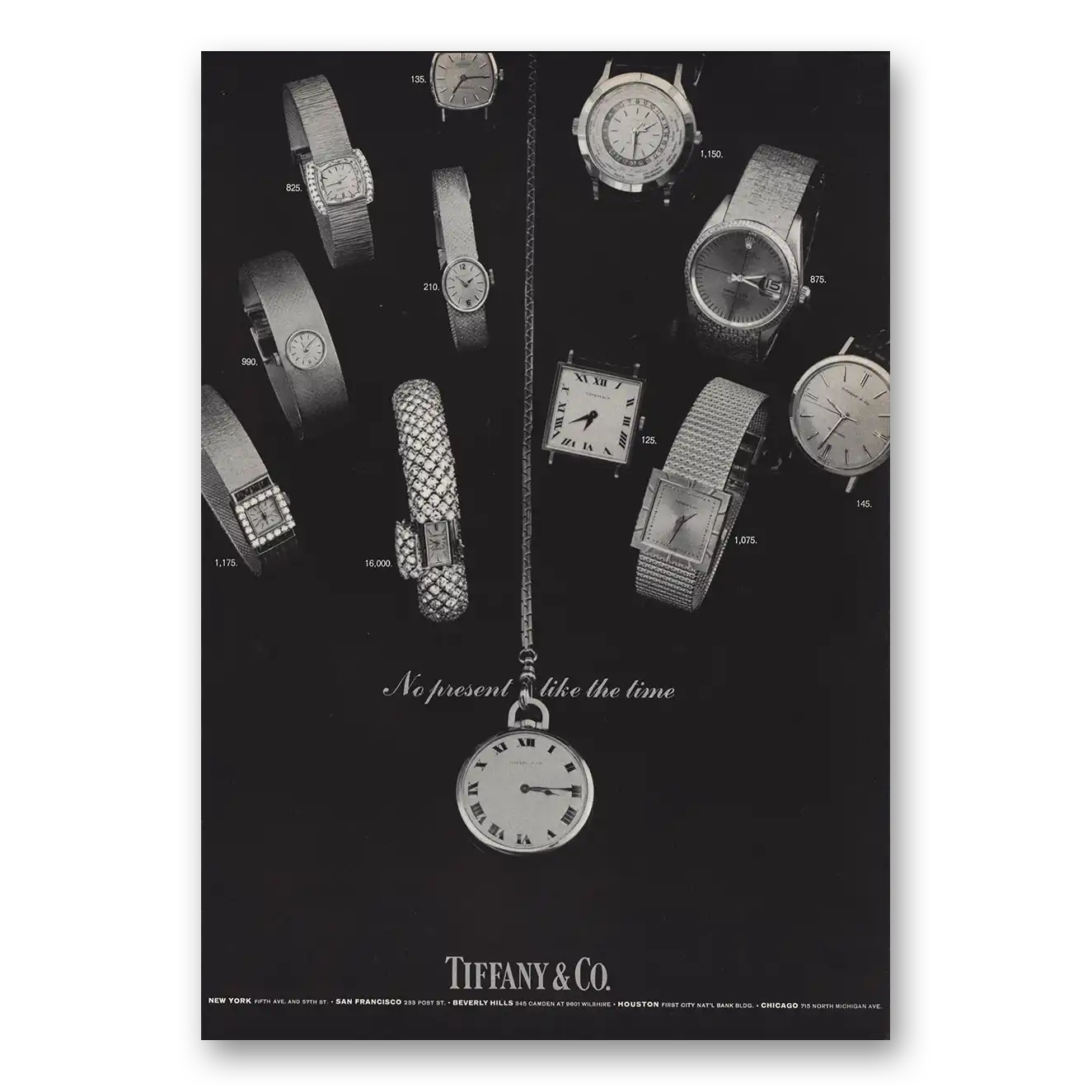 1966 Tiffany & Co No Present Like the Time Vintage Magazine Print Ad