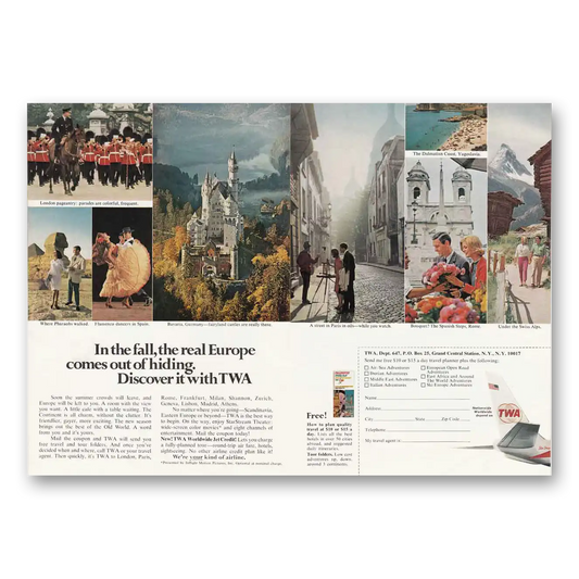 1966 TWA Airlines London Bavaria Pharaohs Vintage Magazine Print Ad