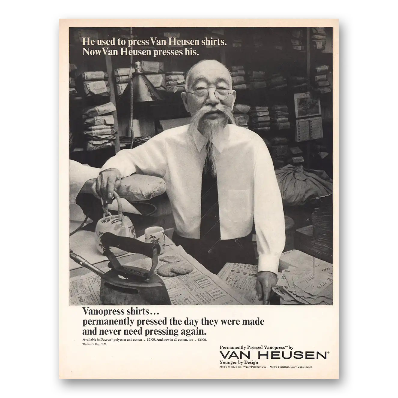 1966 Van Heusen Vanopress Shirts Vintage Magazine Print Ad