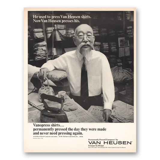 1966 Van Heusen Vanopress Shirts Vintage Magazine Print Ad