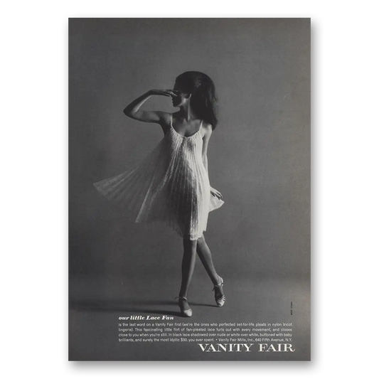 1966 Vanity Fair Undergarments Our Little Lace Fan Vintage Magazine Print Ad