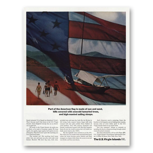 1966 US Virgin Islands Part of the American Flag Vintage Magazine Print Ad