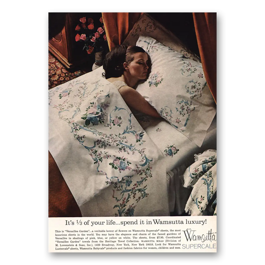 1966 Wamsutta Mills Third Of Your Life Vintage Magazine Print Ad