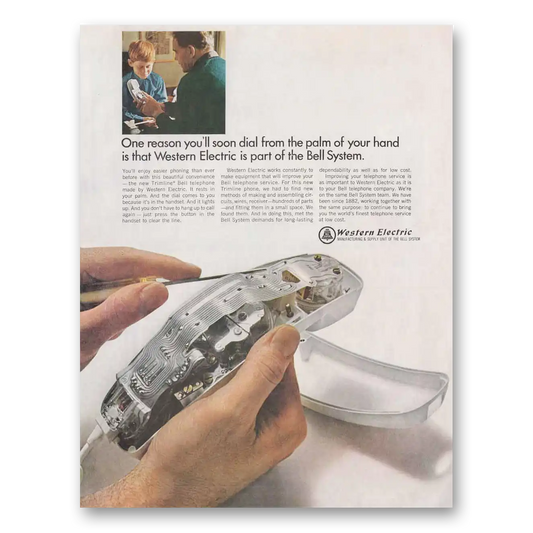 1966 Western Electric Dial From the Palm of Your Hand Vintage Magazine Print Ad