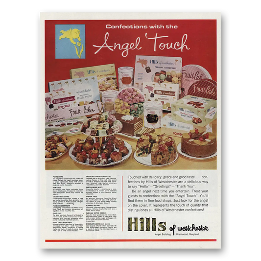 1966 Hills of Westchester Confections With Angel Touch Vintage Magazine Print Ad