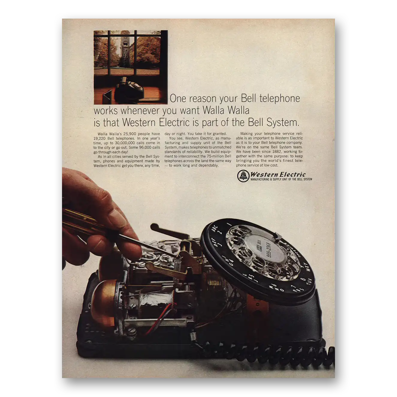 1966 Western Electric Whenever You Want Walla Walla Vintage Magazine Print Ad