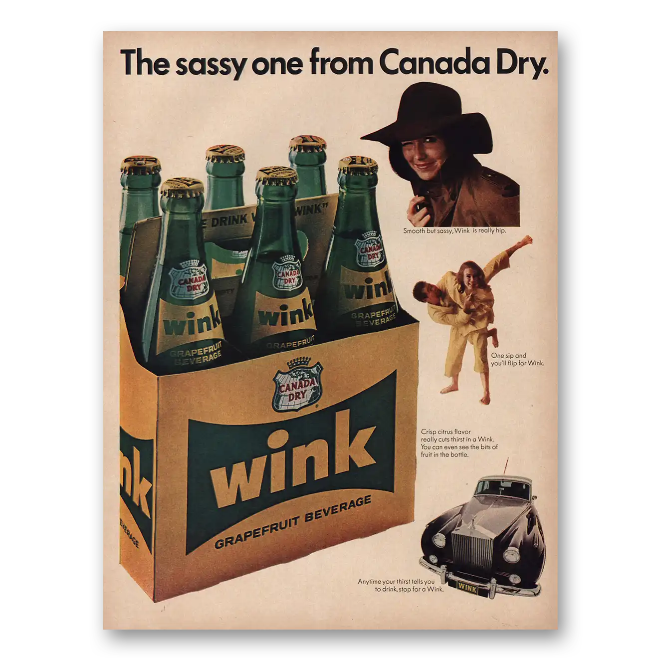 1966 Canada Dry Wink Sassy One Vintage Magazine Print Ad