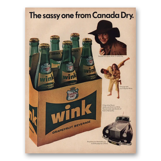 1966 Canada Dry Wink Sassy One Vintage Magazine Print Ad