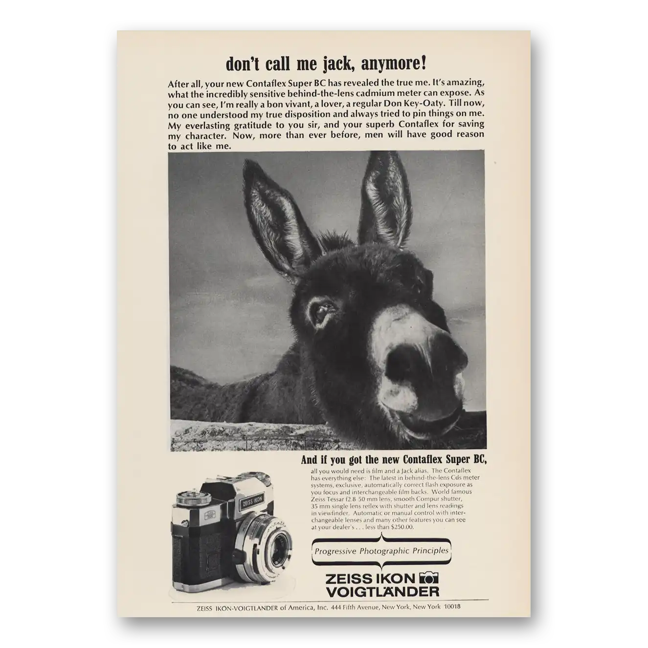 1966 Voigtlander Camera Don’t Call Me Jack Anymore Vintage Magazine Print Ad