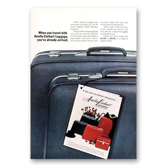 1967 Amelia Earhart Luggage When You Travel Vintage Magazine Print Ad