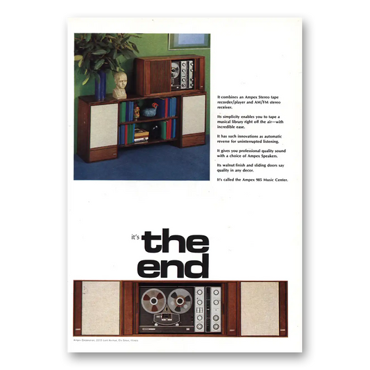 1967 Ampex The End Vintage Magazine Print Ad