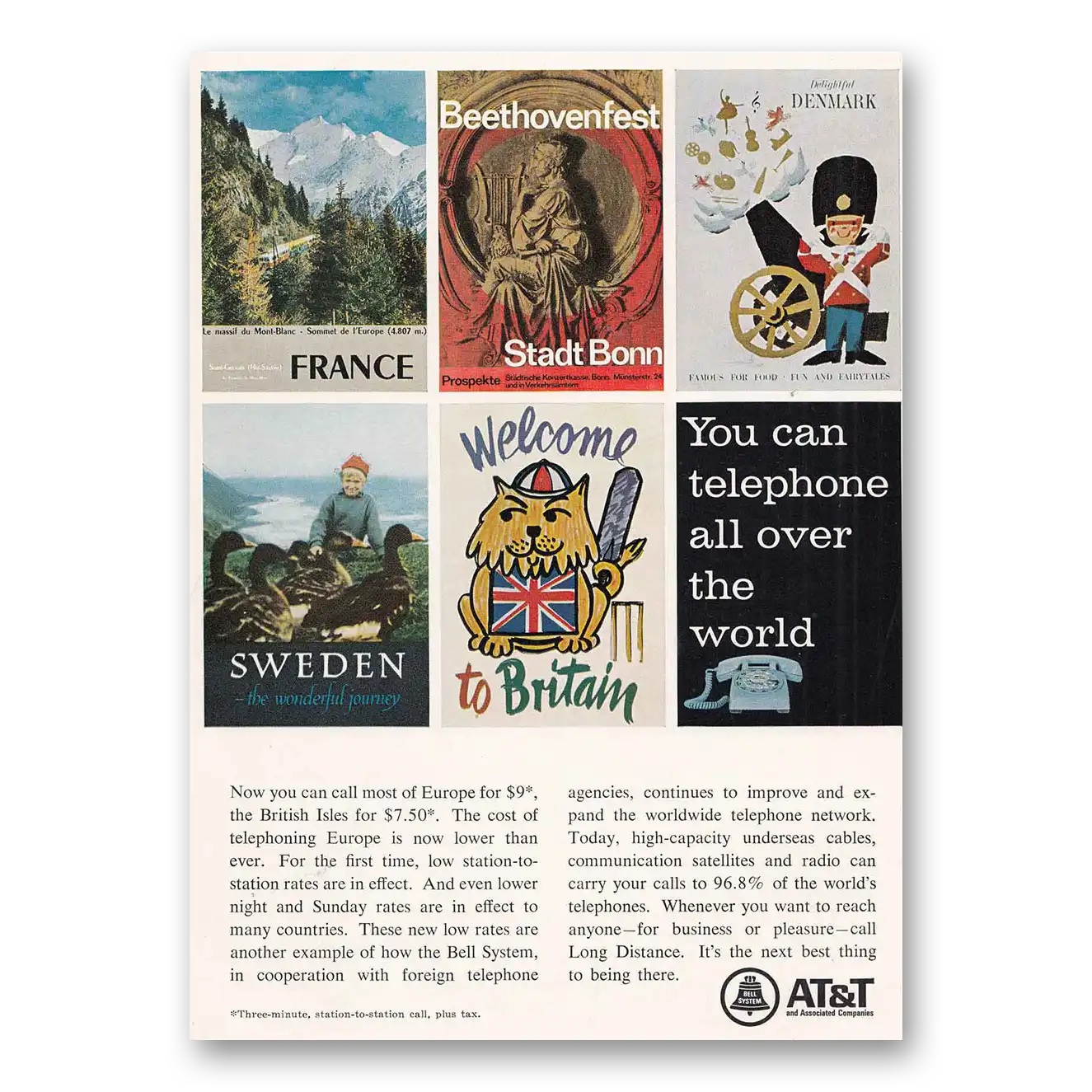 1967 AT&T France Beethovenfest Denmark Vintage Magazine Print Ad