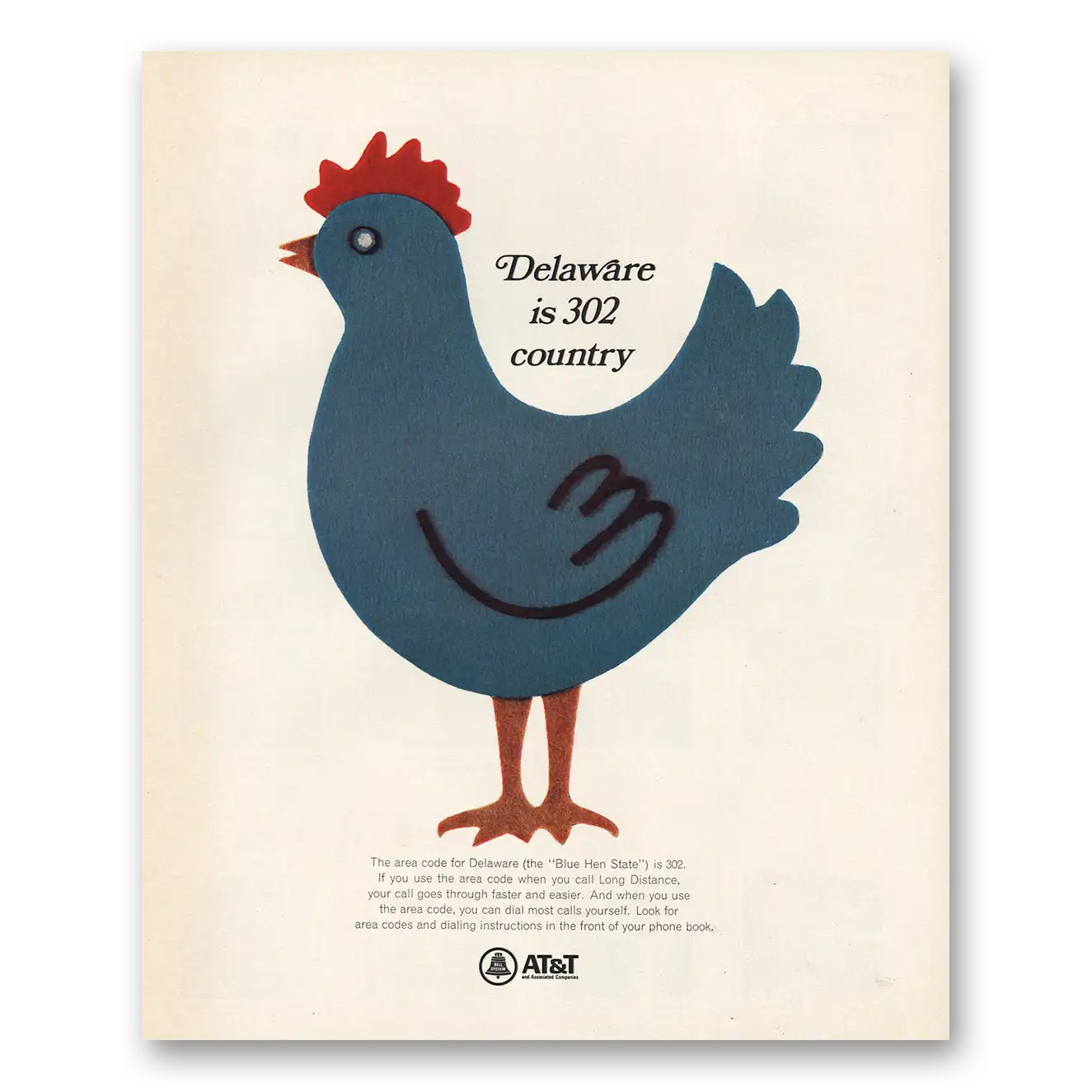 1967 AT&T Delaware Is 302 Country Vintage Magazine Print Ad