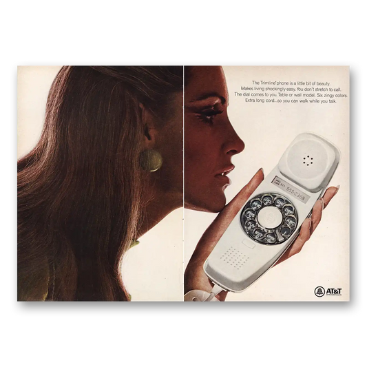 1967 AT&T Trimline Phone Little Bit of Beauty Vintage Magazine Print Ad