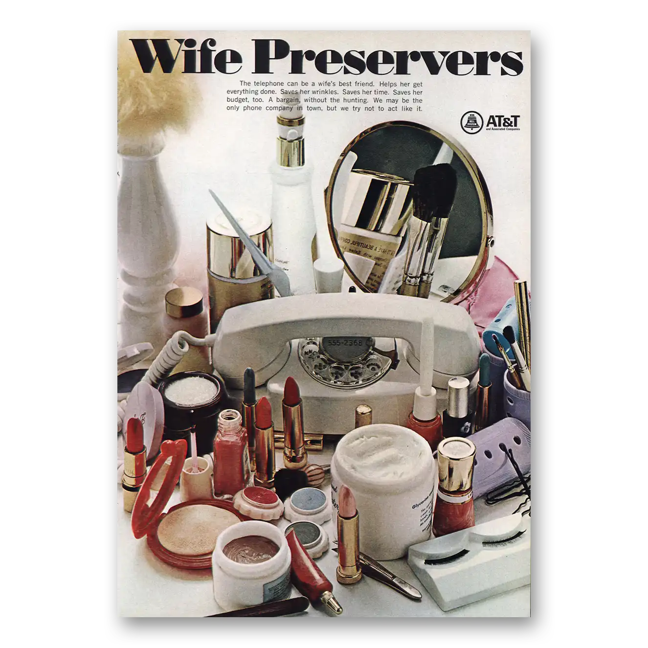 1967 AT&T Wife Preservers Telephones Vintage Magazine Print Ad