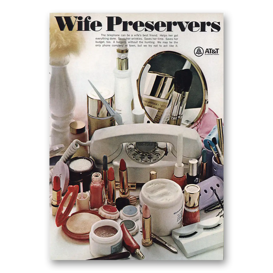 1967 AT&T Wife Preservers Telephones Vintage Magazine Print Ad