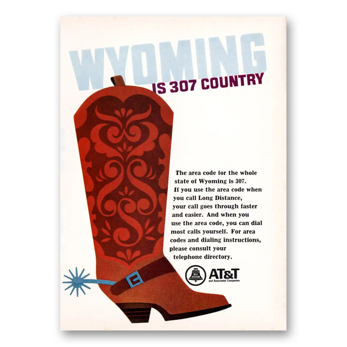 1967 AT&T Wyoming Is 307 Country Vintage Magazine Print Ad