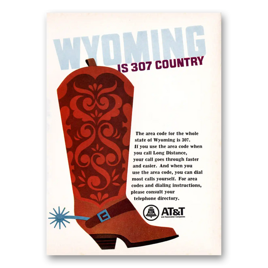 1967 AT&T Wyoming Is 307 Country Vintage Magazine Print Ad