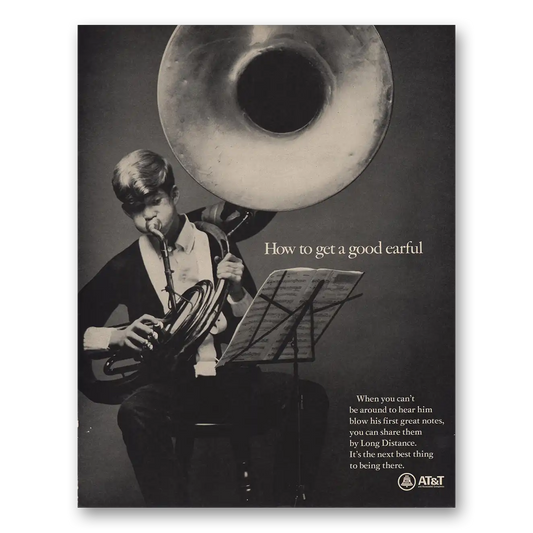 1967 AT&T How to Get a Good Earful Tuba Vintage Magazine Print Ad