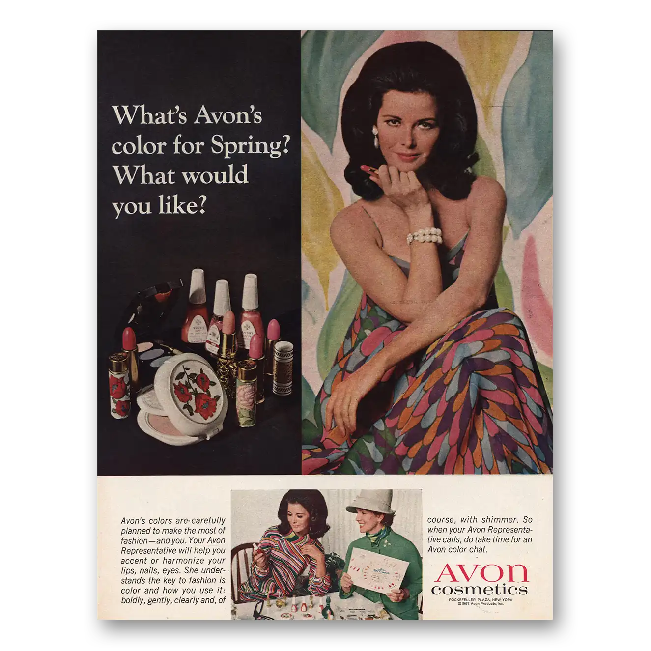 1967 Avon Avons Color for Spring Vintage Magazine Print Ad