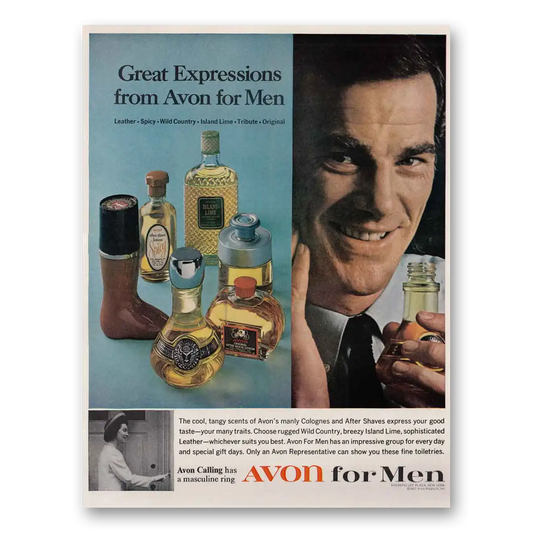 1967 Avon Avon for Men Great Expressions Vintage Magazine Print Ad