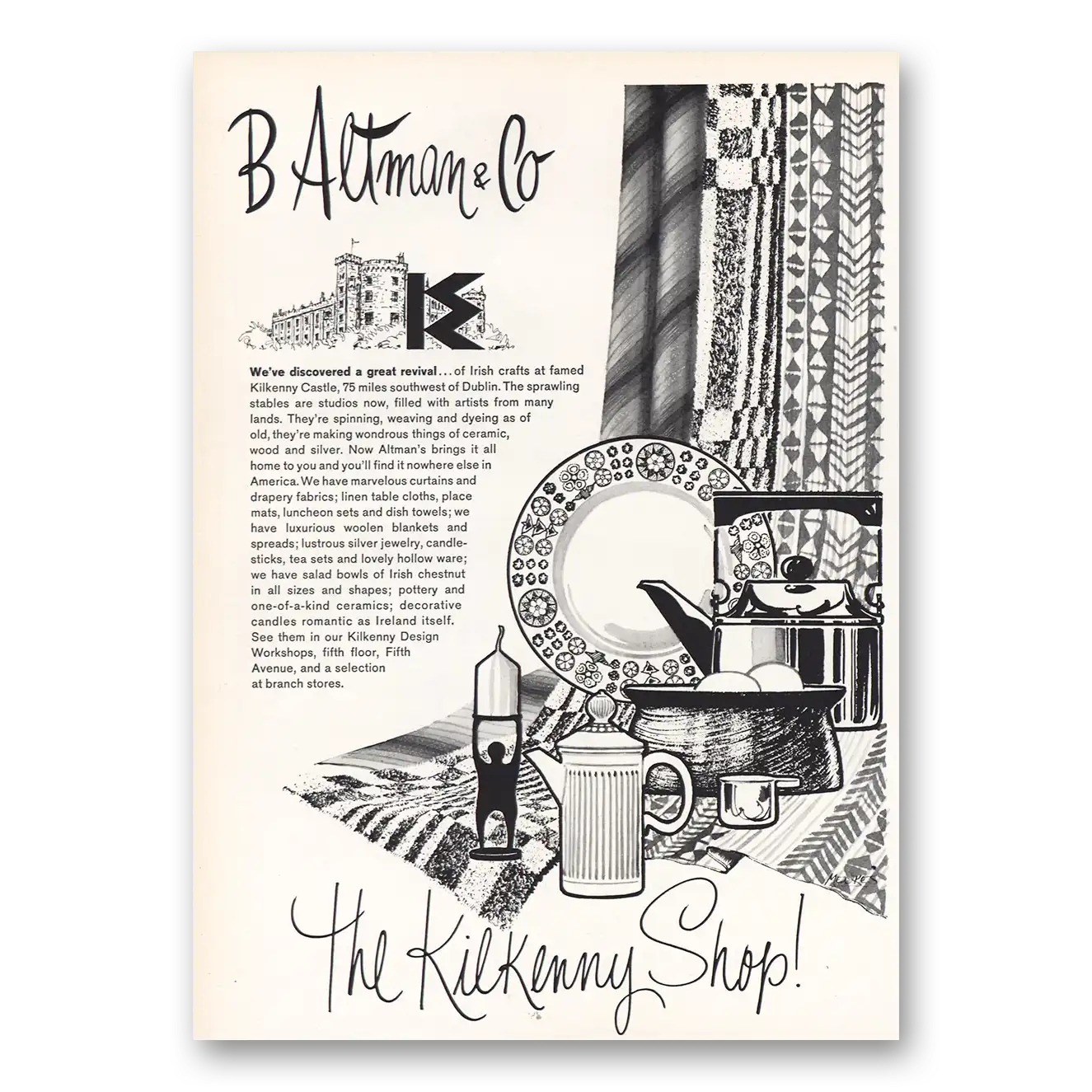 1967 B Altman The Kilkenny Shop Vintage Magazine Print Ad