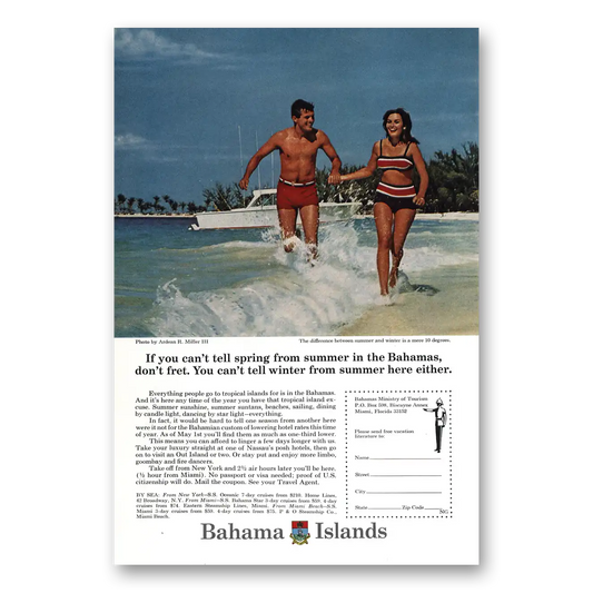 1967 Bahamas Spring from Summer Vintage Magazine Print Ad