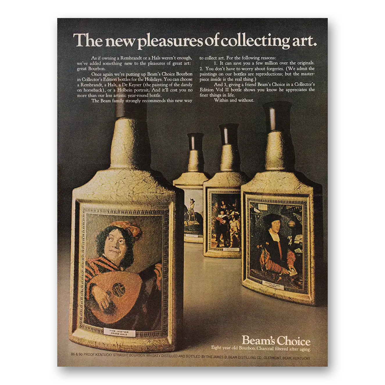 1967 Jim Beam New Pleasures of Collecting Art Vintage Magazine Print Ad