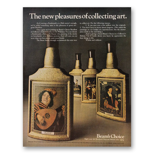 1967 Jim Beam New Pleasures of Collecting Art Vintage Magazine Print Ad