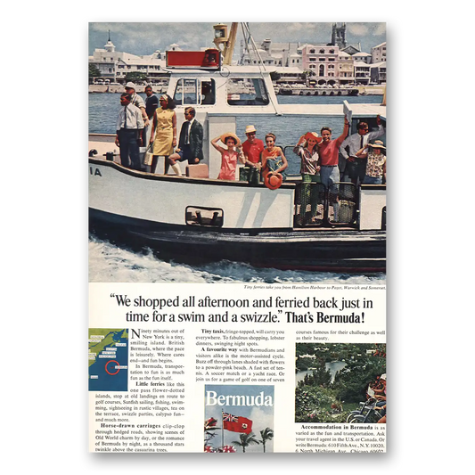 1967 Bermuda We Shopped All Afternoon Vintage Magazine Print Ad