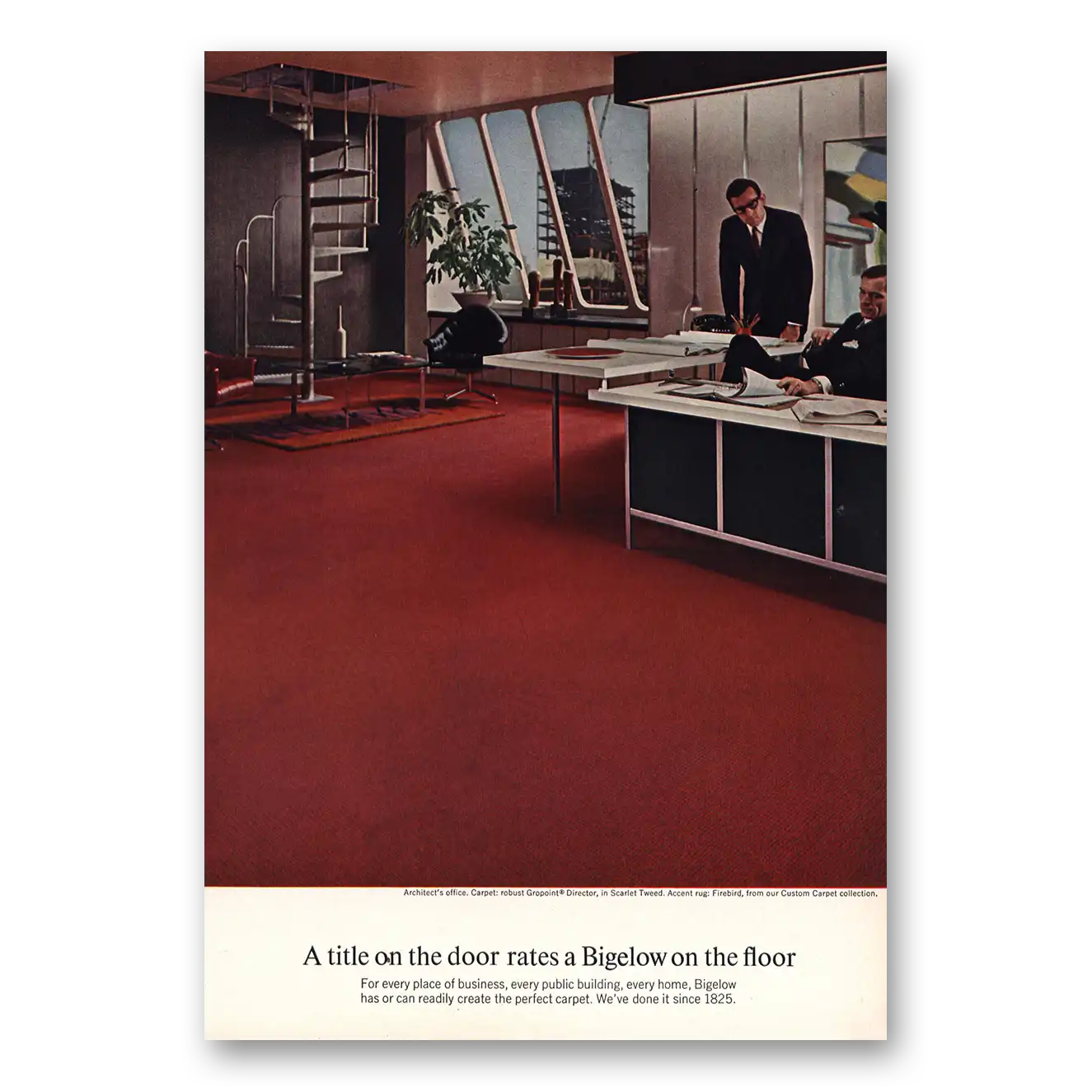 1967 Bigelow Architects Office Title On Door Vintage Magazine Print Ad