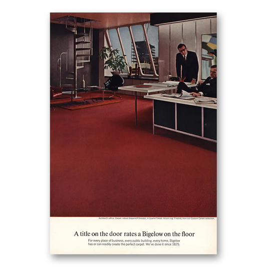 1967 Bigelow Architects Office Title On Door Vintage Magazine Print Ad