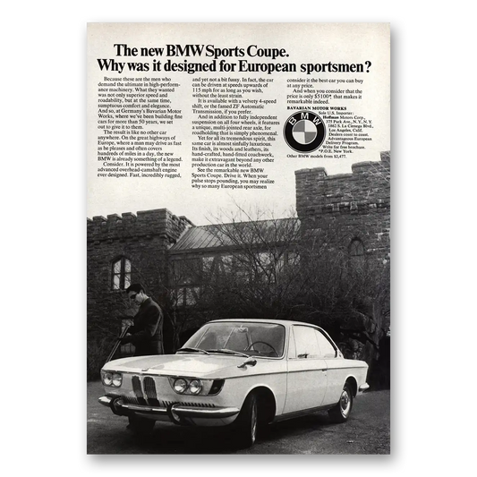 1967 BMW European Sportsmen Vintage Magazine Print Ad