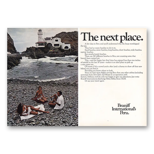 1967 Braniff International Airways The Next Place Vintage Magazine Print Ad