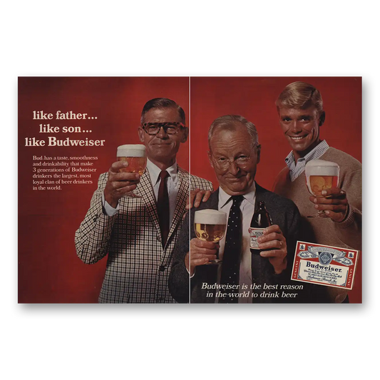 1967 Budweiser Beer Like Father Like Son Vintage Magazine Print Ad