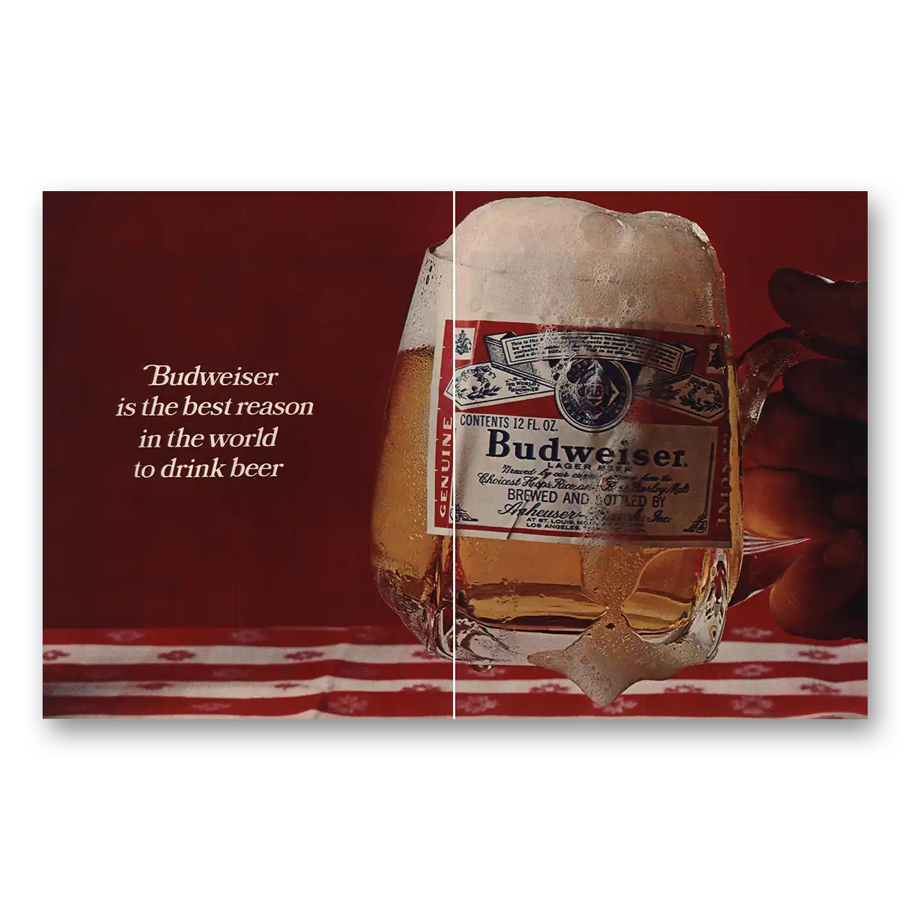 1967 Budweiser Beer Best Reason In the World To Drink Beer Vintage Magazine Print Ad