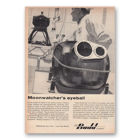 1967 Budd Moonwatchers Eyeball Vintage Magazine Print Ad