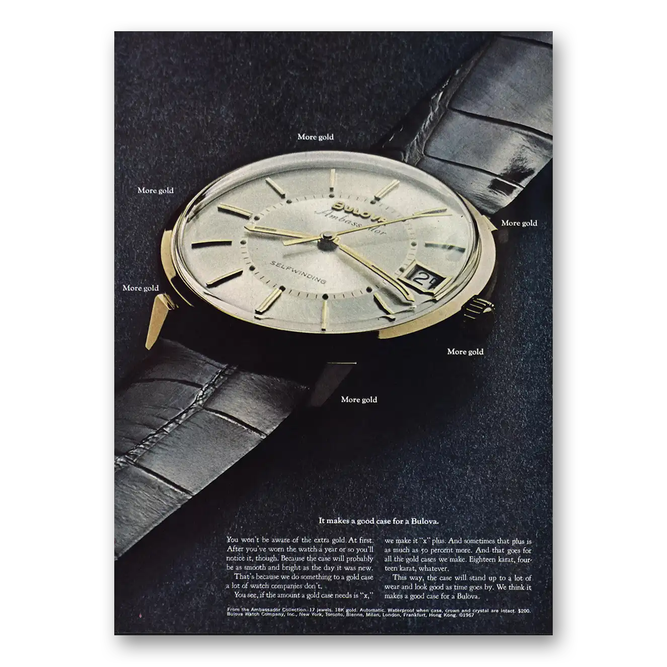 1967 Bulova Watch Makes a Good Case Vintage Magazine Print Ad