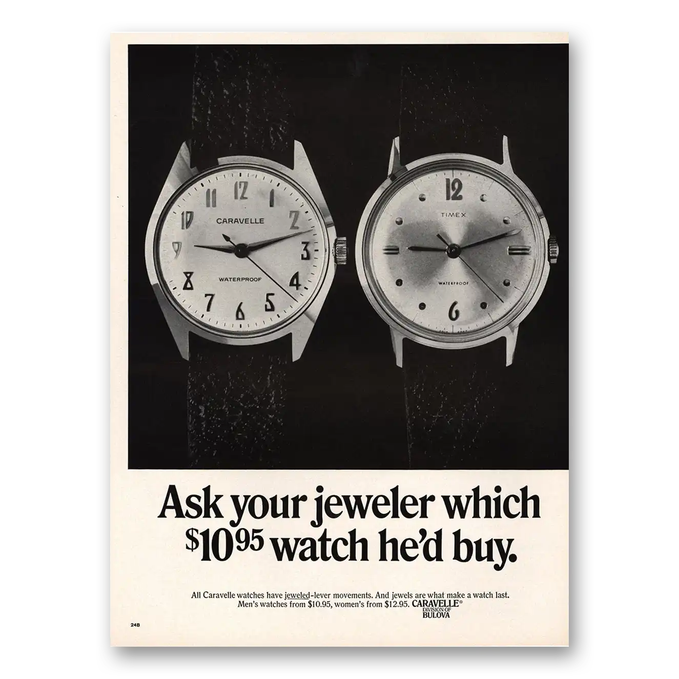 1967 Caravelle Watch Ask Your Jeweler Which Vintage Magazine Print Ad