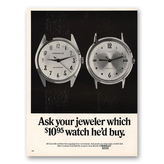 1967 Caravelle Watch Ask Your Jeweler Which Vintage Magazine Print Ad