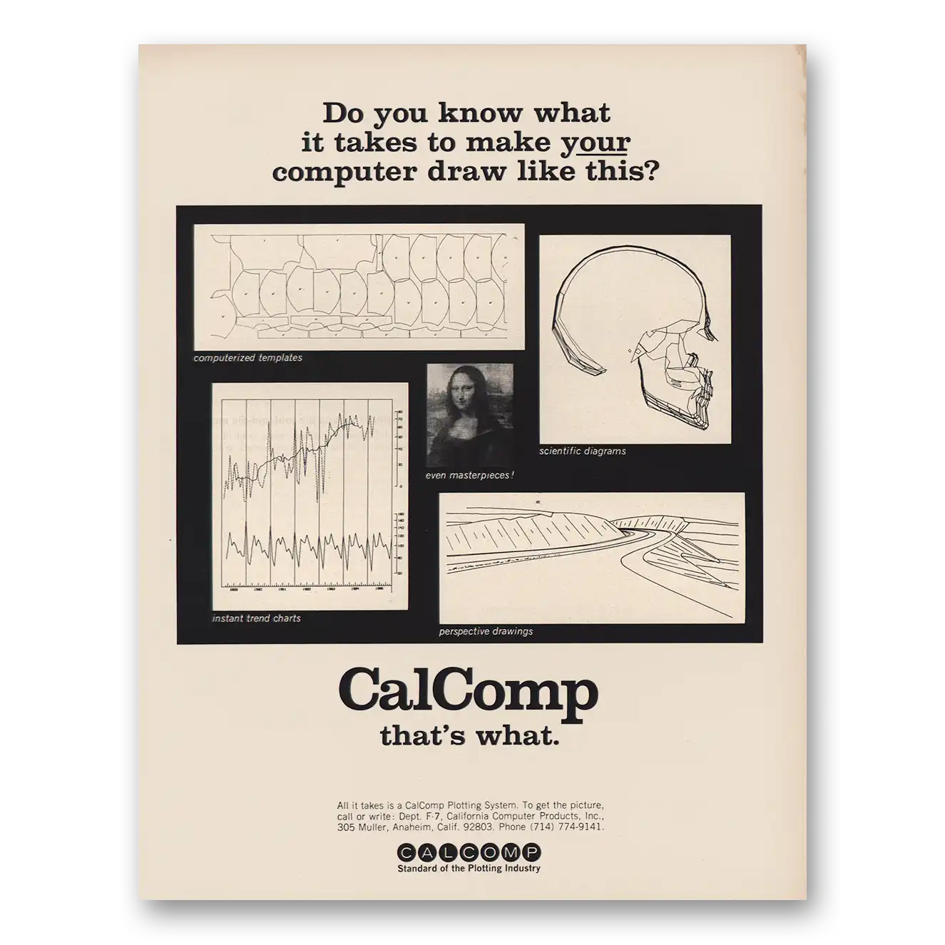 1967 CalComp Make Your Computer Draw Like This Vintage Magazine Print Ad