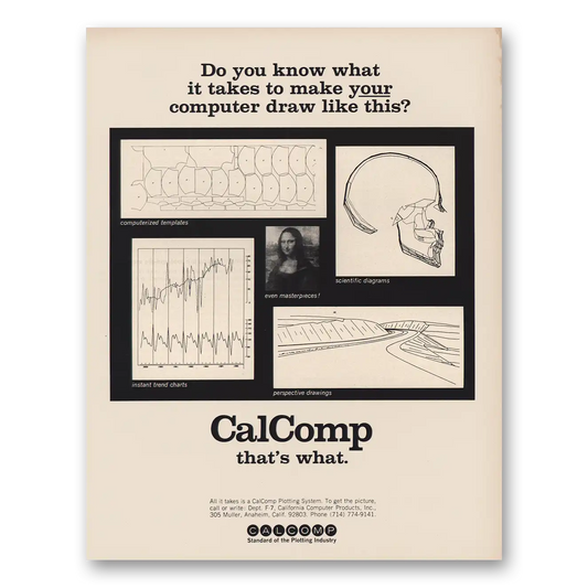 1967 CalComp Make Your Computer Draw Like This Vintage Magazine Print Ad