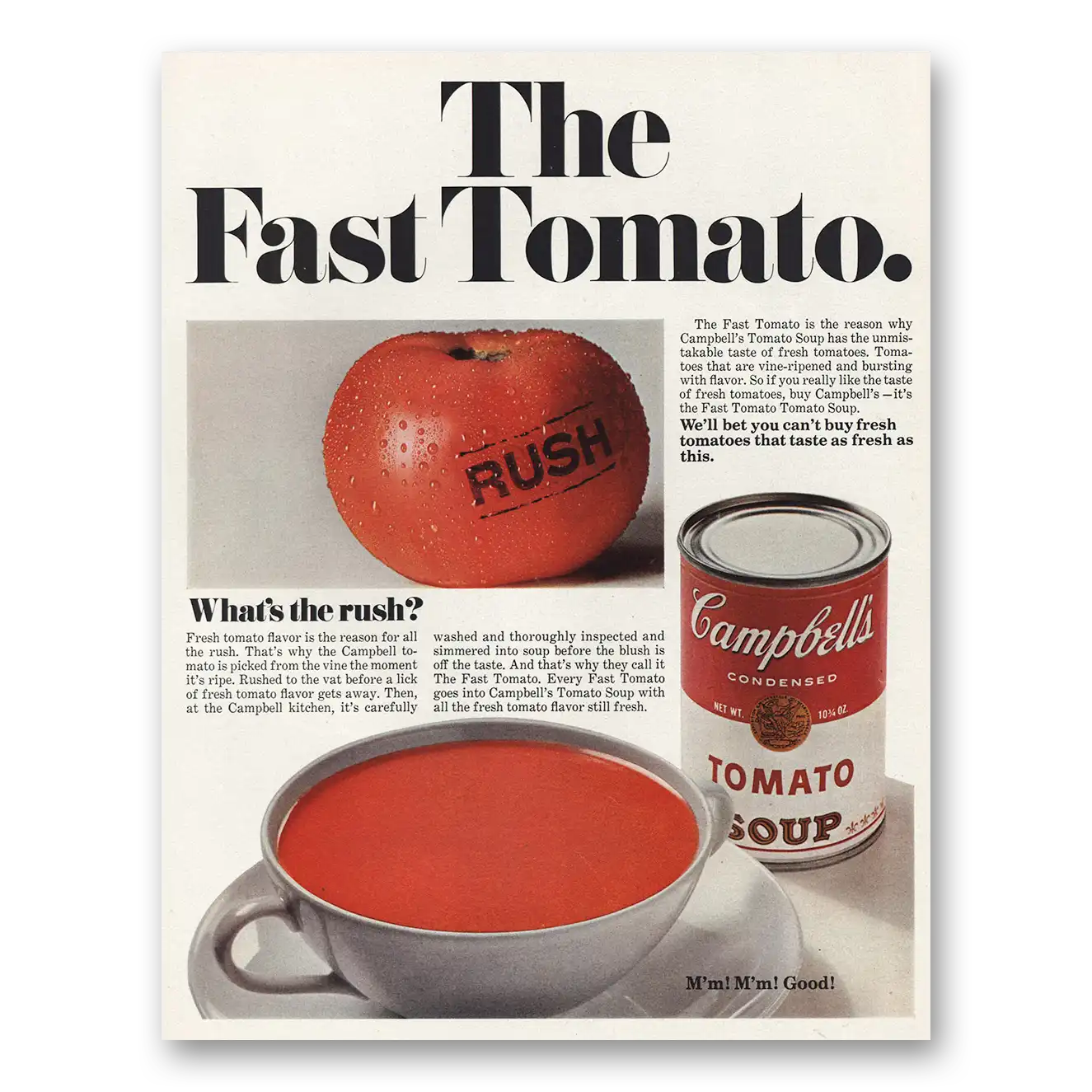 1967 Campbells Tomato Soup The Fast Tomato Vintage Magazine Print Ad