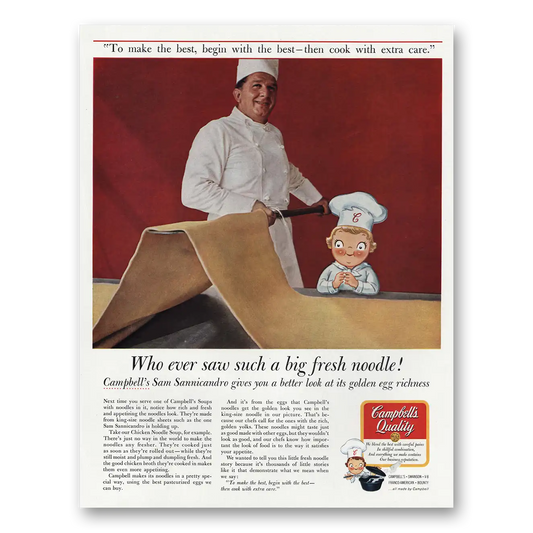 1967 Campbells Soup Who Ever Saw Such Big Fresh Noodle Vintage Magazine Print Ad