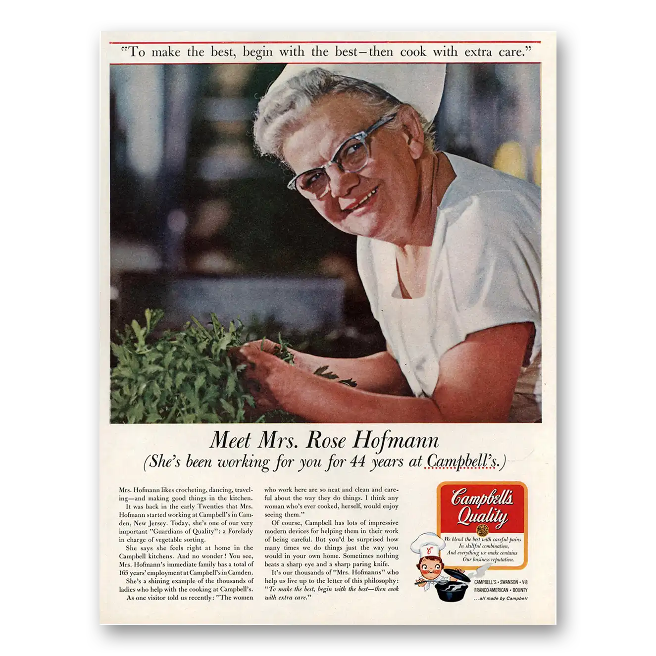 1967 Campbells Soup Mrs Rose Hofmann Vintage Magazine Print Ad