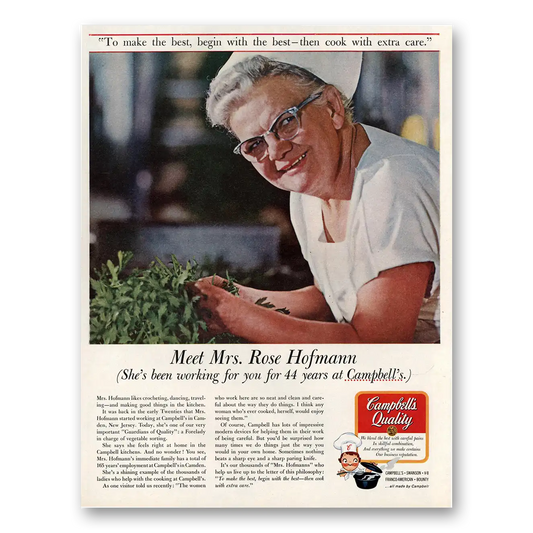 1967 Campbells Soup Mrs Rose Hofmann Vintage Magazine Print Ad