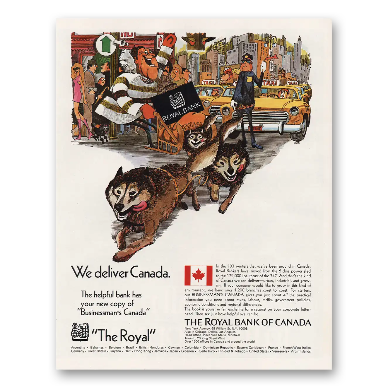 1972 Royal Bank of Canada We Deliver Canada Vintage Magazine Print Ad