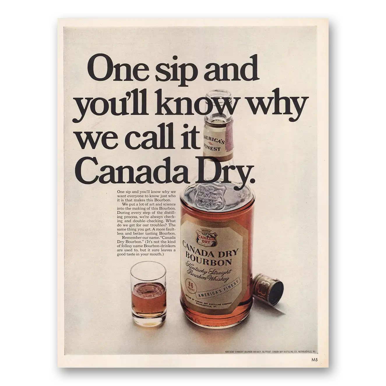 1967 Canada Dry One Sip and Know Why Vintage Magazine Print Ad