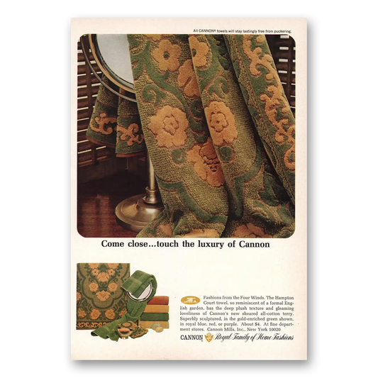 1967 Cannon Mills Hampton Court Towel Vintage Magazine Print Ad